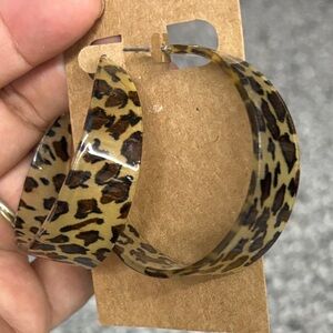 Leopard Print Hoop Earrings